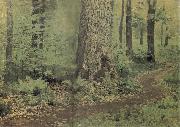 Levitan, Isaak Away in the foliage forest fern oil painting